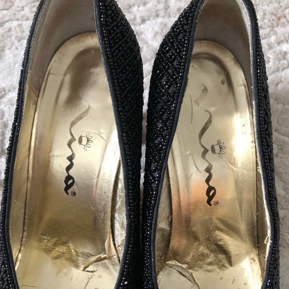 Vintage Nina Women’s Beaded Square Toe Pump Heels, Black Size 7.5 - Picture 7 of 10